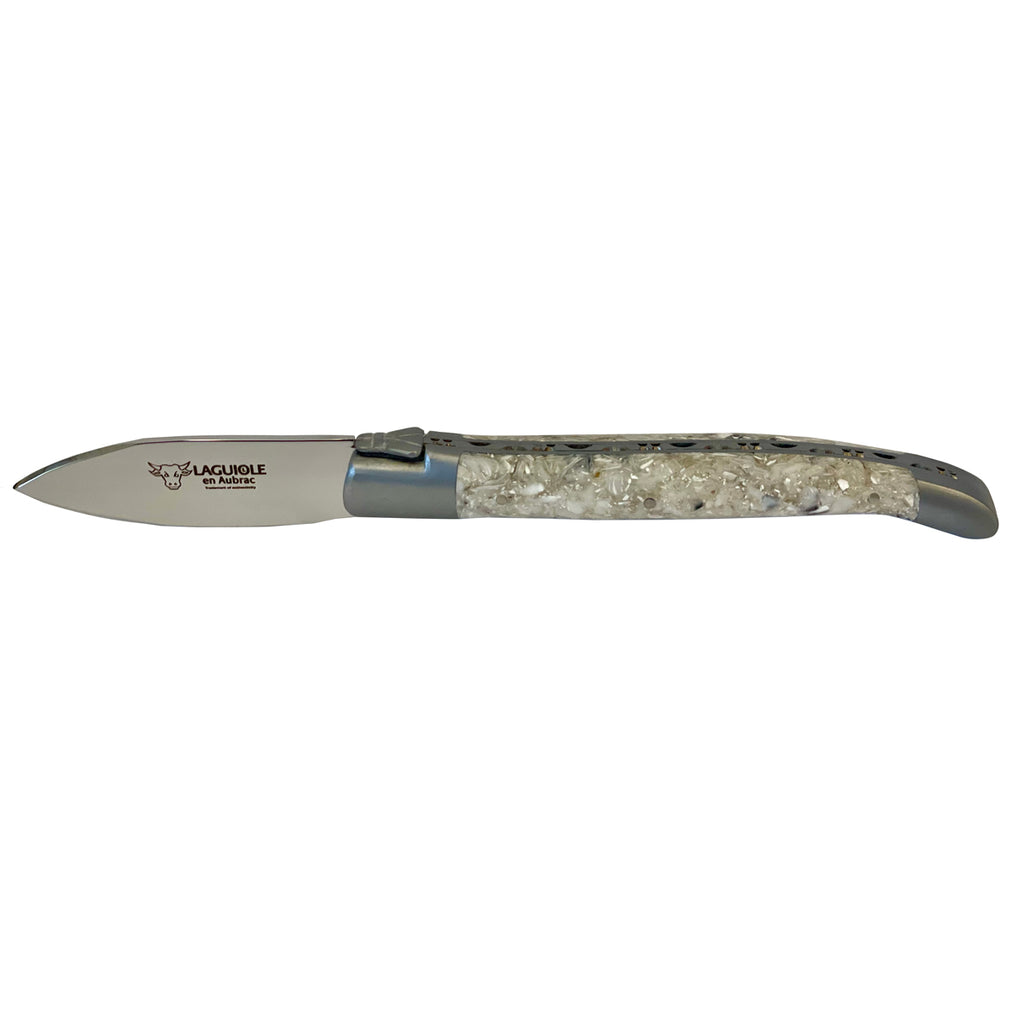 Laguiole en Aubrac Handcrafted Oyster Knife with Shell Resin Handle, 2.5-Inches - LaguioleEnAubracShop