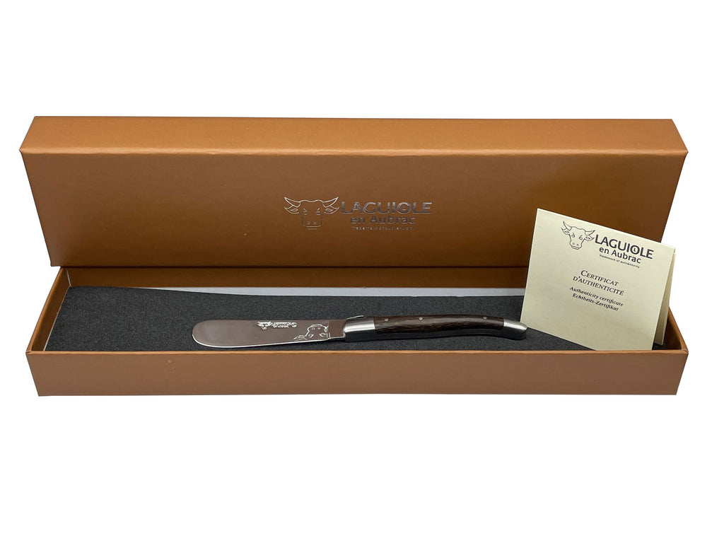 Laguiole en Aubrac Handcrafted Butter & Soft Cheese Knife with Wenge Wood Handle - LaguioleEnAubracShop