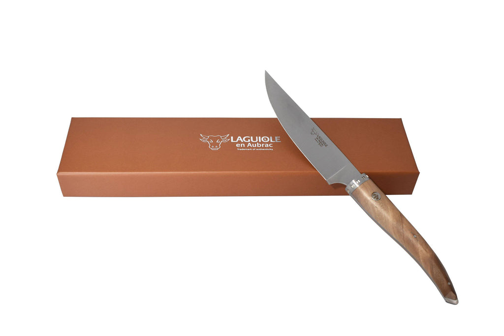Laguiole en Aubrac Handcrafted  Cuisine Gourmet Chef's Knife with Walnut Wood Handle, 6-in - LaguioleEnAubracShop