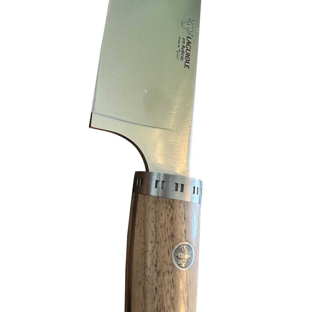 Laguiole en Aubrac Handcrafted Cuisine Gourmet Chef's Knife with Walnut Wood Handle, 9-Inches - LaguioleEnAubracShop