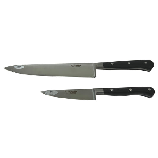 Laguiole en Aubrac Professional Stainless Fully Forged Steel Starter 2-Piece Premium Kitchen Knife Set With Ebony Wood Handles - LaguioleEnAubracShop