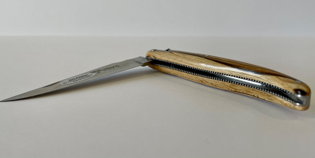 Laguiole en Aubrac Handcrafted Double Plated Multipurpose Knife, Aubrac Wood Handle, 4-inches - LaguioleEnAubracShop