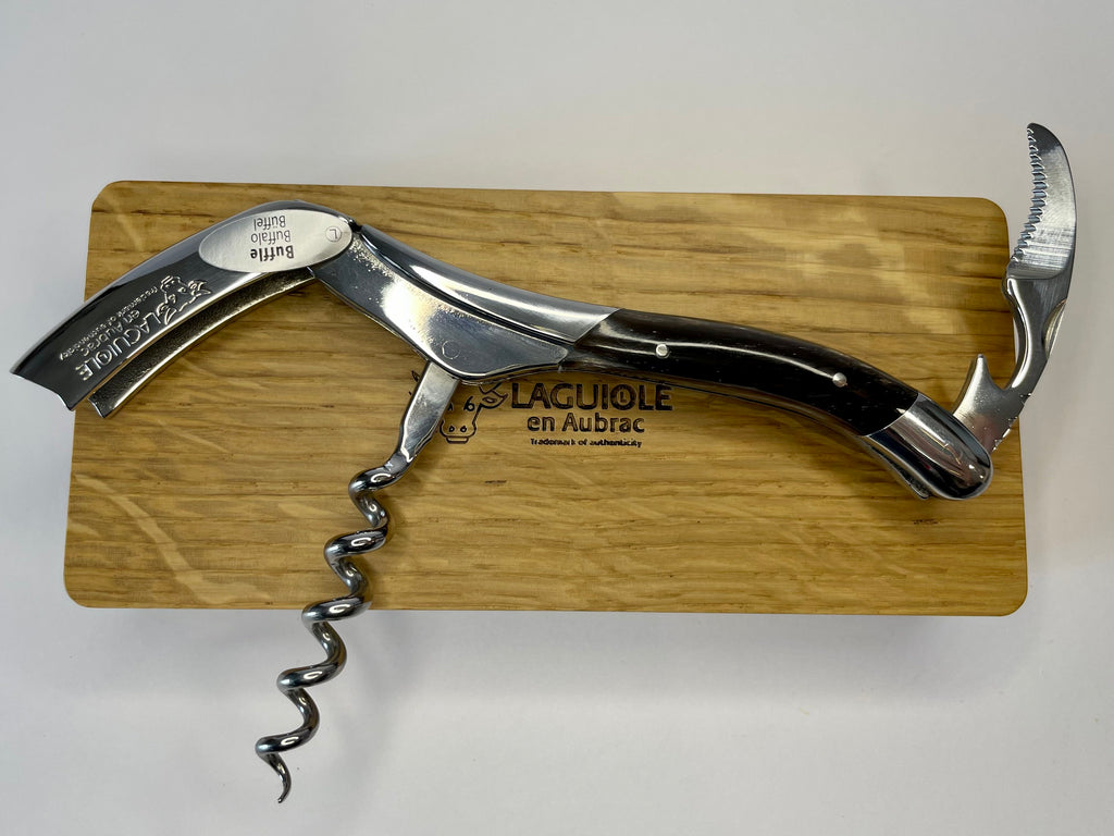 Laguiole en Aubrac Sommelier Waiter's Corkscrew with Buffalo Horn Handle - LaguioleEnAubracShop