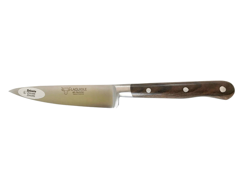 Laguiole en Aubrac Handcrafted 6-Piece Kitchen Knife Set with Ziricote Wood Handle, Magnetic Oak Block - LaguioleEnAubracShop