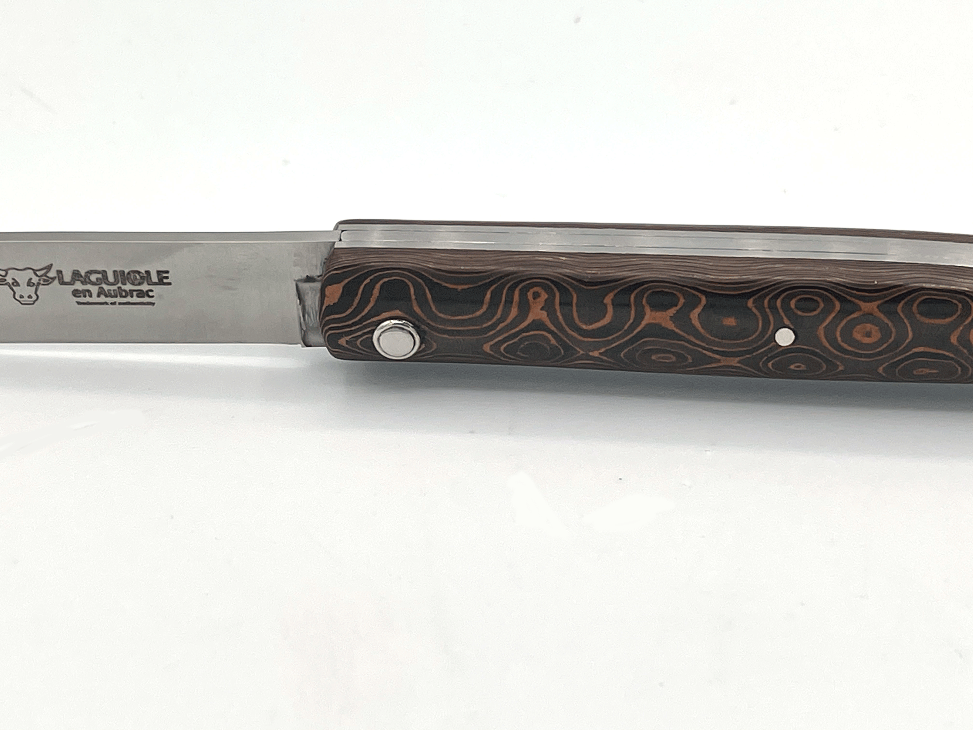 Laguiole en Aubrac Handcrafted Multipurpose Knife, Full Carbon Fiber & Bronze Handle, 3-inches