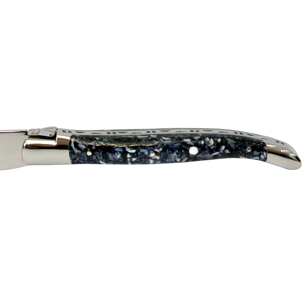 Laguiole en Aubrac Handcrafted Oyster Knife with Blue Shell Resin Handle, 2.5-Inches