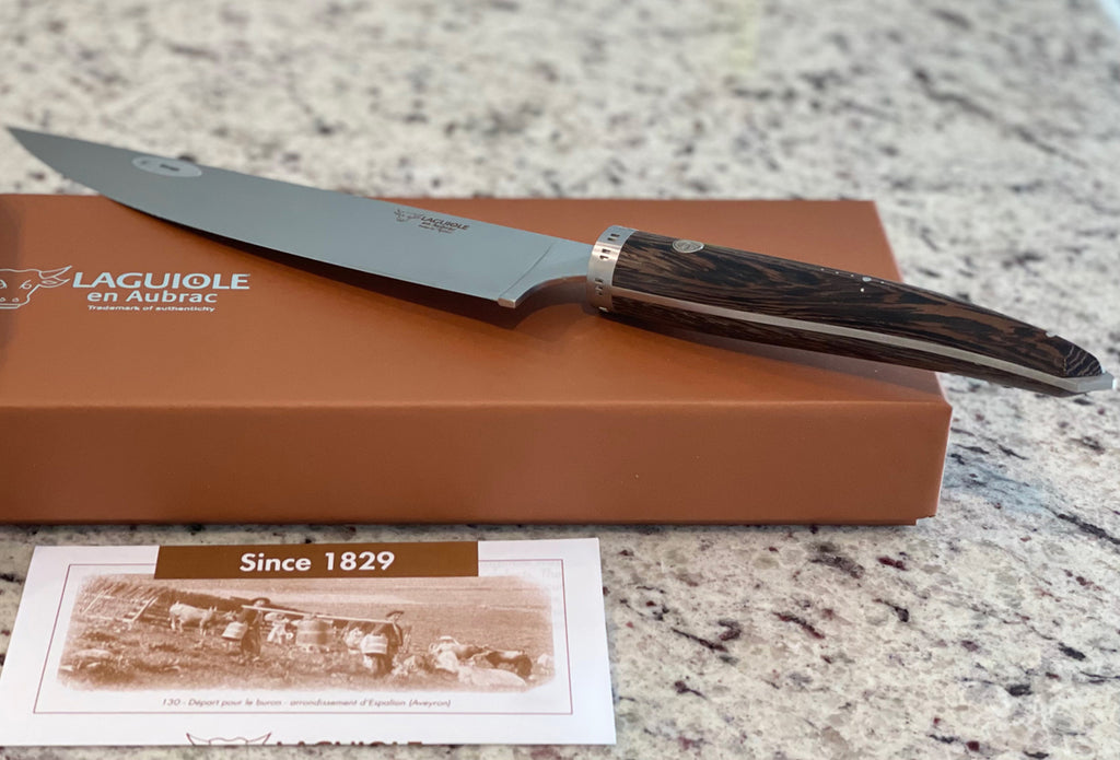 Laguiole en Aubrac Handcrafted Cuisine Gourmet Chef's Knife With Wenge Wood Handle, 8-Inches - LaguioleEnAubracShop