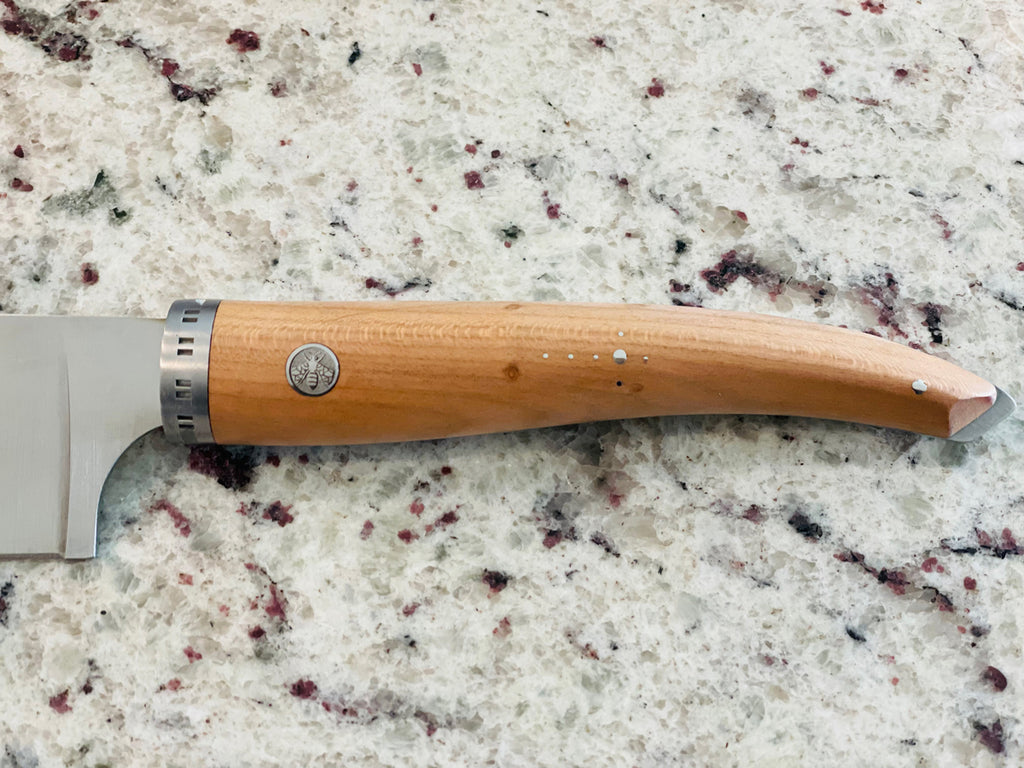 Laguiole en Aubrac Handcrafted Cuisine Gourmet Chef's Knife With Prune Wood Handle, 8-Inches - LaguioleEnAubracShop