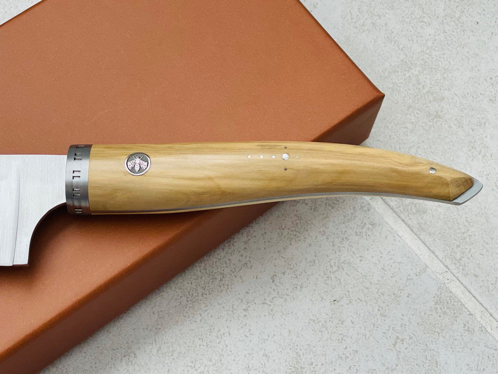 Laguiole en Aubrac Handcrafted Cuisine Gourmet Chef's Knife With Boxwood Handle, 8-Inches - LaguioleEnAubracShop