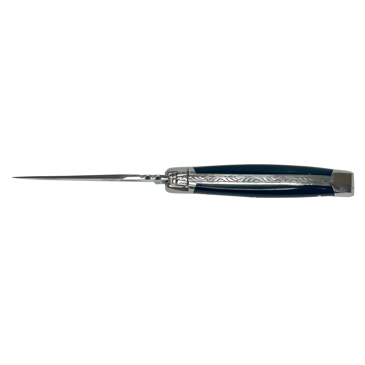 Laguiole en Aubrac Handcrafted Plated Multipurpose Knife, Buffalo Horn Handle, 3.5 inches
