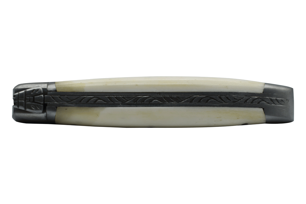 Laguiole en Aubrac Handcrafted Plated Multipurpose Knife, Zebu Bone, 3.5 inches - LaguioleEnAubracShop