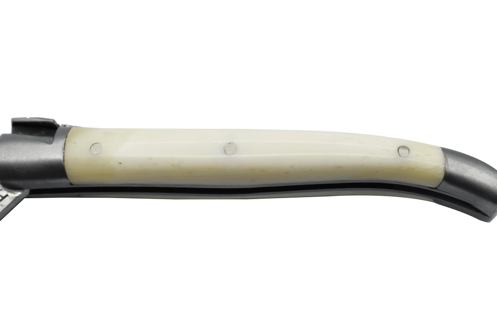 Laguiole en Aubrac Handcrafted Plated Multipurpose Knife, Zebu Bone, 3.5 inches - LaguioleEnAubracShop