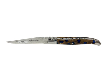 Laguiole en Aubrac Handcrafted Multipurpose Knife With Cactus Blue Handle, 4.75-Inches - LaguioleEnAubracShop