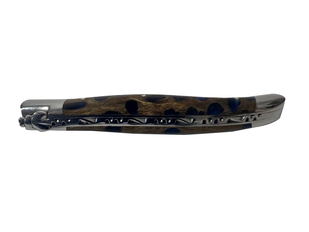 Laguiole en Aubrac Handcrafted Multipurpose Knife With Cactus Blue Handle, 4.75-Inches - LaguioleEnAubracShop