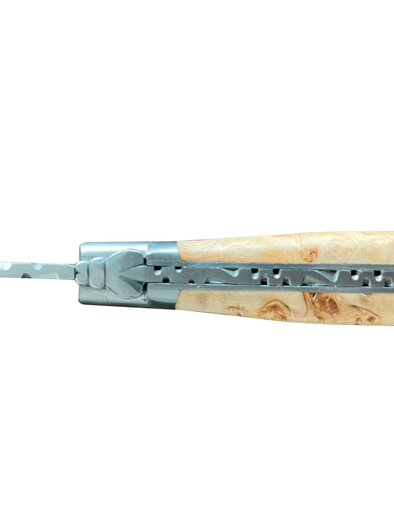Laguiole en Aubrac Handcrafted Plated Multipurpose Knife With Birchwood Handle, 4.75-Inches - LaguioleEnAubracShop
