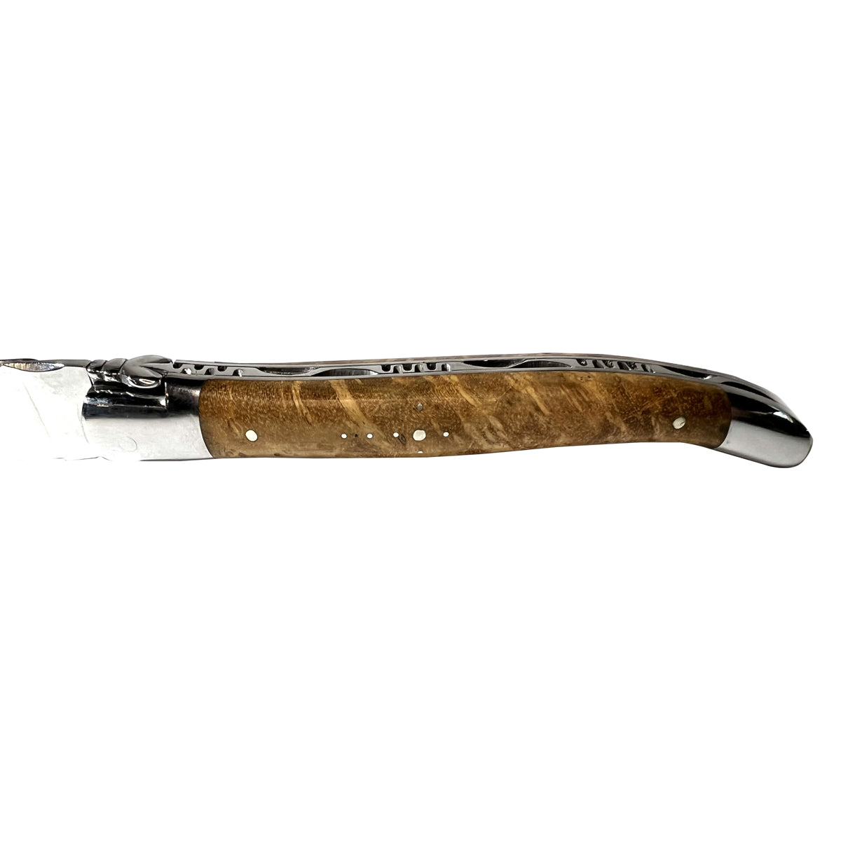 Laguiole en Aubrac Handmade Luxury Plated Multipurpose Knife with Teak Burl Handle, 4.75-Inches - LaguioleEnAubracShop