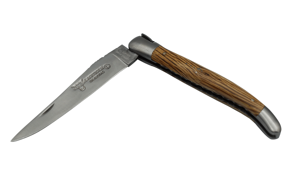 Laguiole en Aubrac Handcrafted Limited Edition Multipurpose Brushed Knife, Oak Handle & Oak's Leaf's Bee, 4.75 inches - LaguioleEnAubracShop