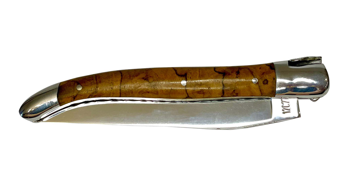 Laguiole en Aubrac Handcrafted Double Plated Multipurpose Knife with Teak Wood Handle, 4.75-Inches - LaguioleEnAubracShop