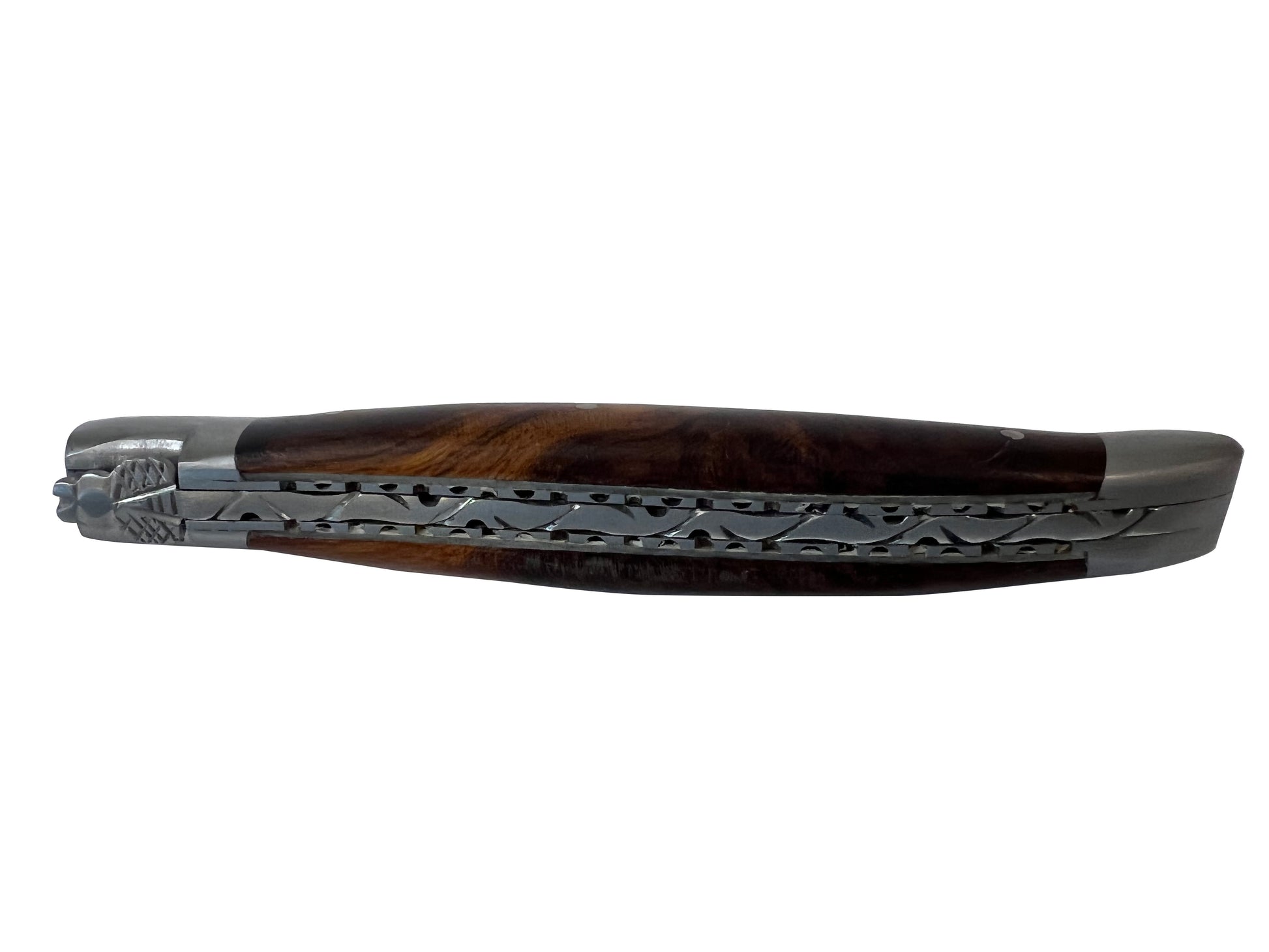 Laguiole en Aubrac Handcrafted Double Plated Multipurpose Knife with Rich Iron Wood Handle, 4.75-Inches - LaguioleEnAubracShop