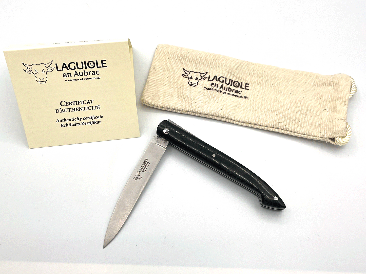 Laguiole en Aubrac Handcrafted Multipurpose Knife, Full Carbon Fiber & Ebony Handle, 3-inches - LaguioleEnAubracShop