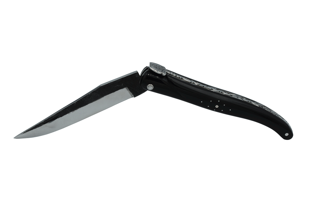 Laguiole en Aubrac Handcrafted Limited Edition Rough Forged Blade Multipurpose Knife, Full Buffalo Handle & Oak Leaf Bee, 4.75 inches - LaguioleEnAubracShop