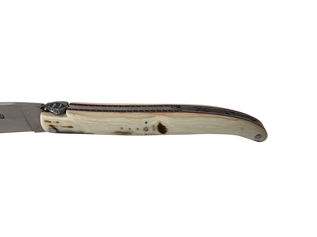 Laguiole en Aubrac Limited Edition Handcrafted Double Plated Multipurpose Knife With Mammoth Ivory Handle, 4.75-Inches - LaguioleEnAubracShop