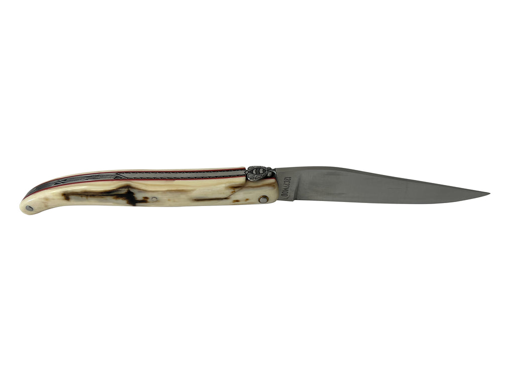 Laguiole en Aubrac Limited Edition Handcrafted Double Plated Multipurpose Knife With Mammoth Ivory Handle, 4.75-Inches - LaguioleEnAubracShop