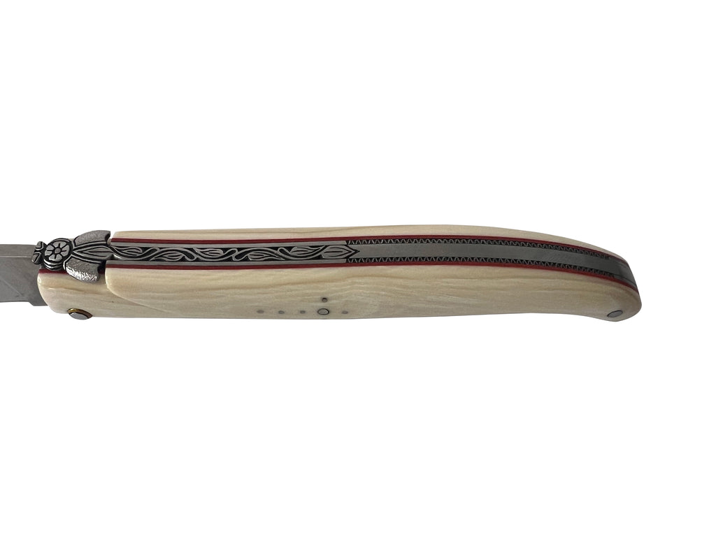 Laguiole en Aubrac Limited Edition Handcrafted Double Plated Multipurpose Knife With Mammoth Ivory Handle, 4.75-Inches - LaguioleEnAubracShop