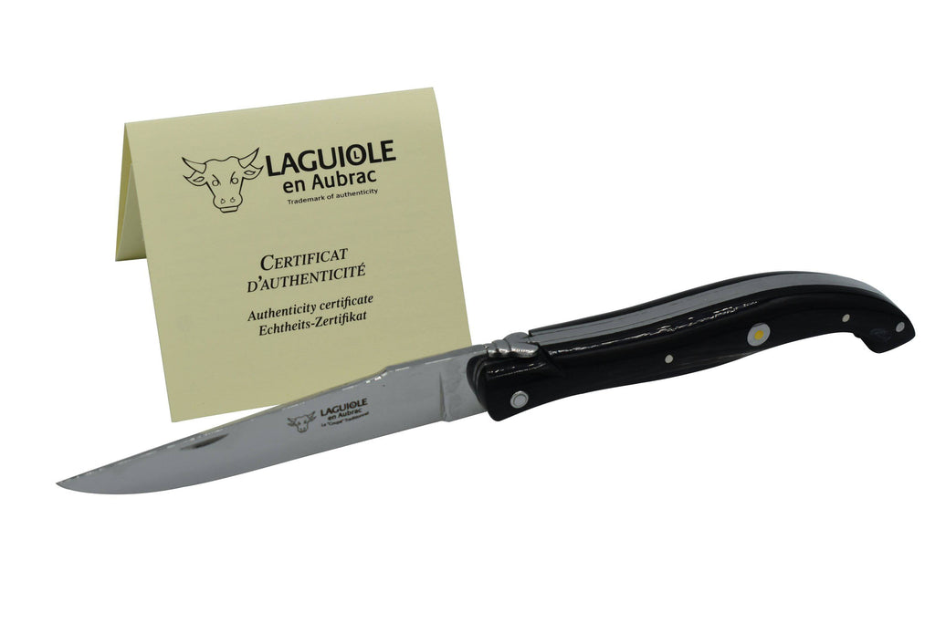 Laguiole en Aubrac Handmade Luxury Plated Folding Pocket Steak Knife, 4.8-in (12cm), Full Porsche Original Handle - LaguioleEnAubracShop