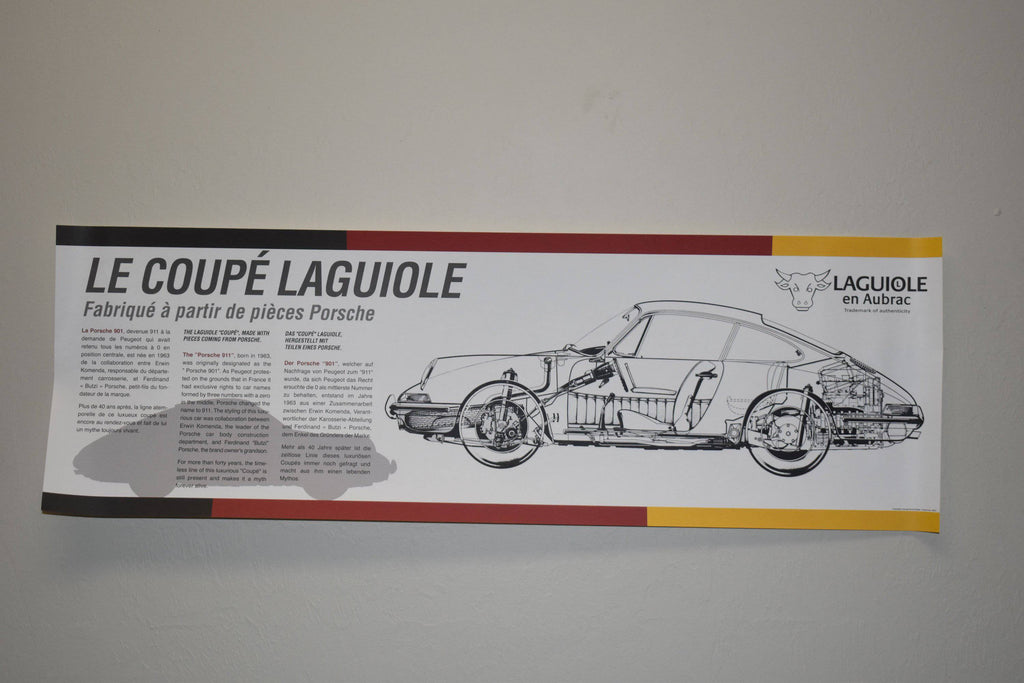 Laguiole en Aubrac Handmade Luxury Plated Folding Pocket Steak Knife, 4.8-in (12cm), Full Porsche Original Handle - LaguioleEnAubracShop