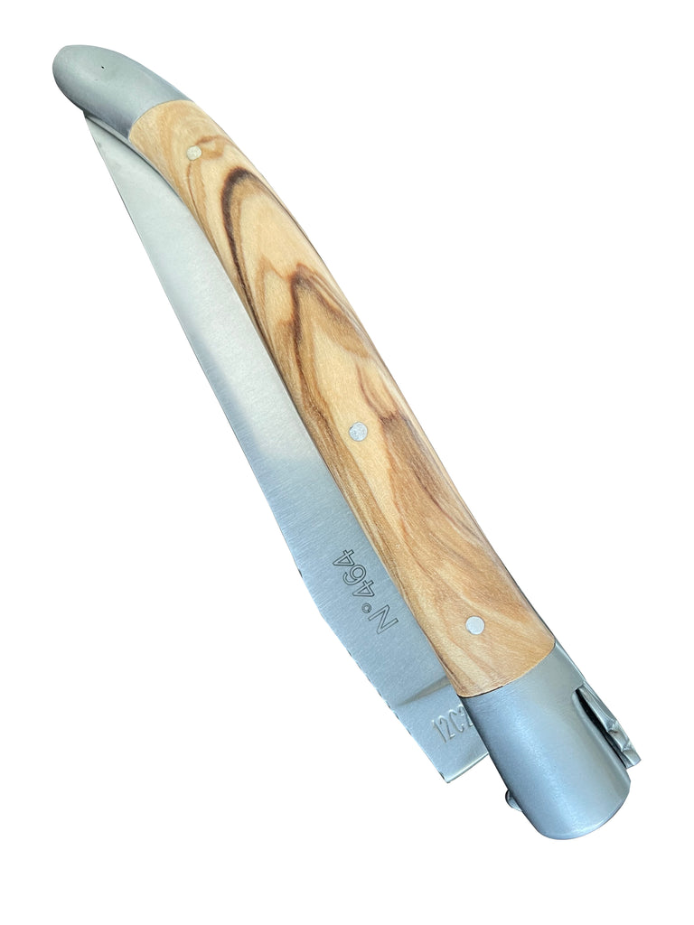 Laguiole en Aubrac Handcrafted Limited Edition Double Plated Multipurpose Knife with Olivewood Burl Handle, 4.8-Inches - LaguioleEnAubracShop