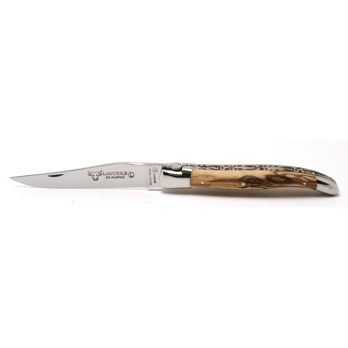 Laguiole en Aubrac Handcrafted Limited Edition Double Plated Multipurpose Knife with Burl Olivewood Handle, 4.75 inches - LaguioleEnAubracShop