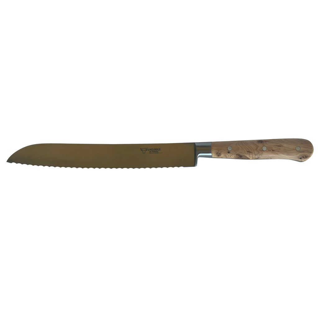 Laguiole en Aubrac Fully Forged Steel Bread Knife With Juniper Wood Handle, 8-Inches - LaguioleEnAubracShop