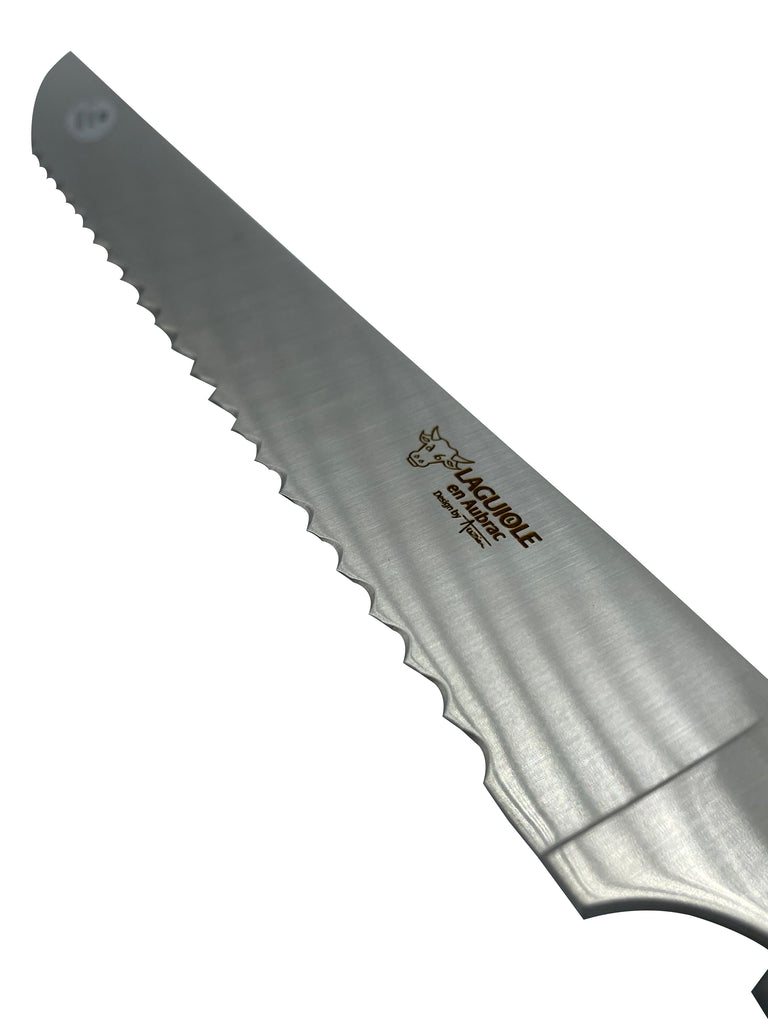 Laguiole en Aubrac Stainless Fully Forged Steel Bread Serrated Knife with Boxwood Handle, 9-in - LaguioleEnAubracShop