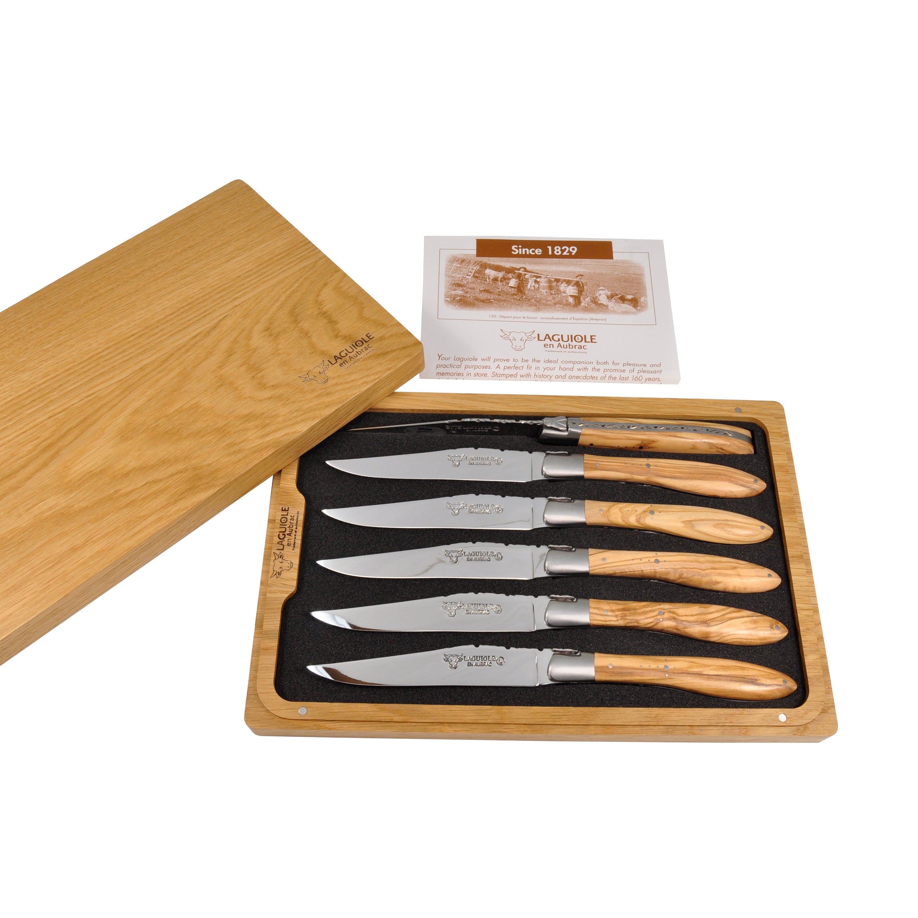 Cuchillos de carne Laguiole de 9 pulgadas, cuchillos de mesa para