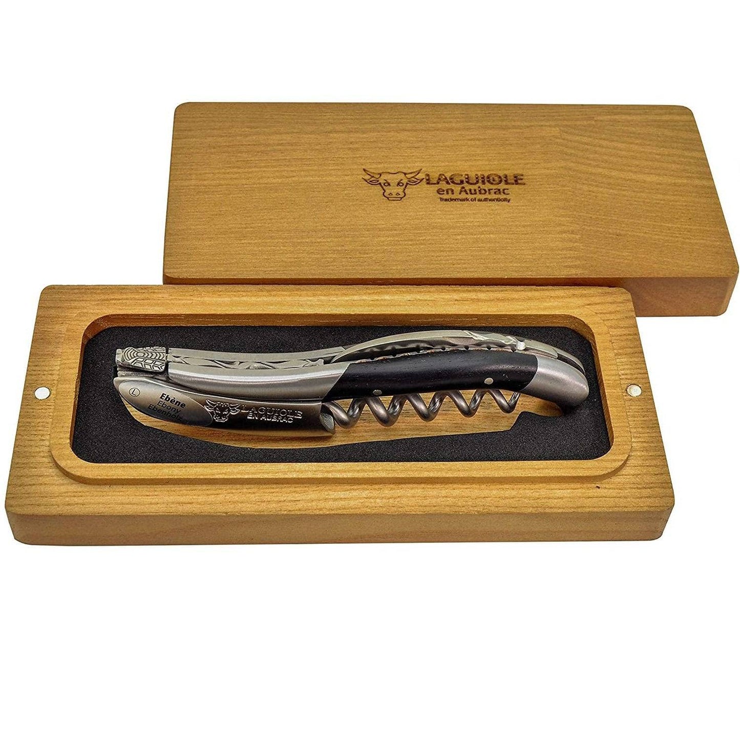 Laguiole En Aubrac DeLuxe No7 Sommelier Waiter's Corkscrew with Ebony Wood Handle - LaguioleEnAubracShop