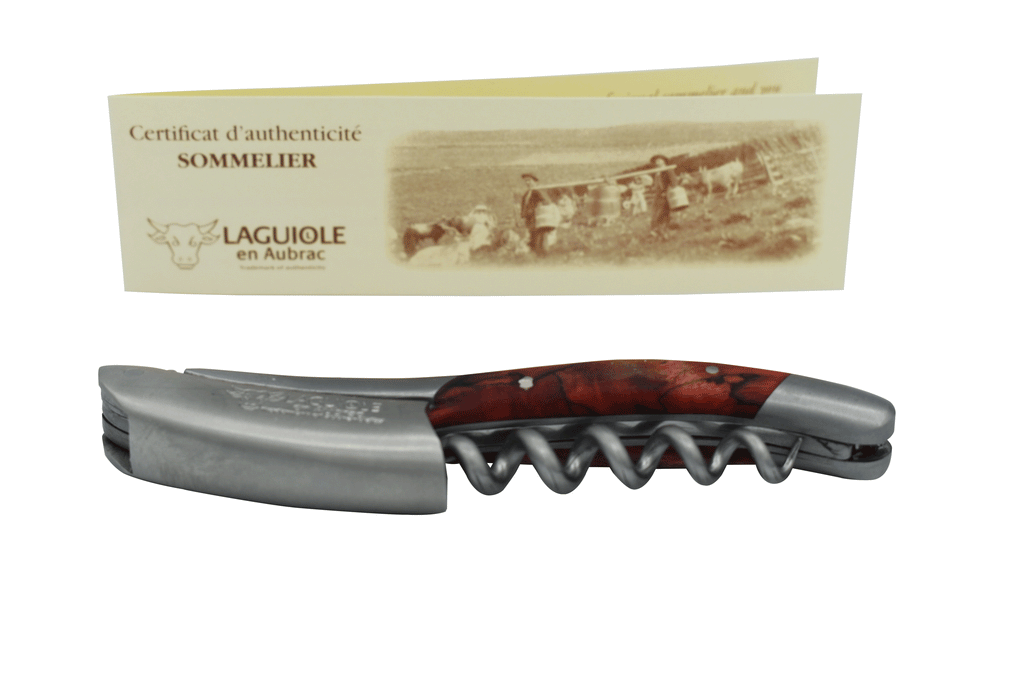 Laguiole en Aubrac Sommelier Waiter's Corkscrew with Red Poplar Wood Handle - LaguioleEnAubracShop