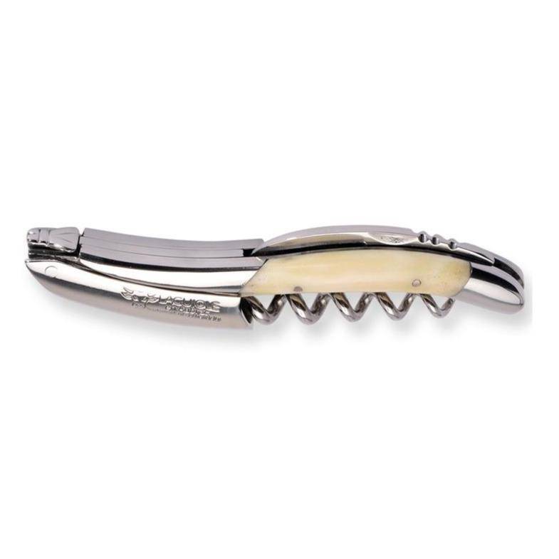 Laguiole en Aubrac Sommelier Waiter's Corkscrew with Shiny Bone Handle. - LaguioleEnAubracShop