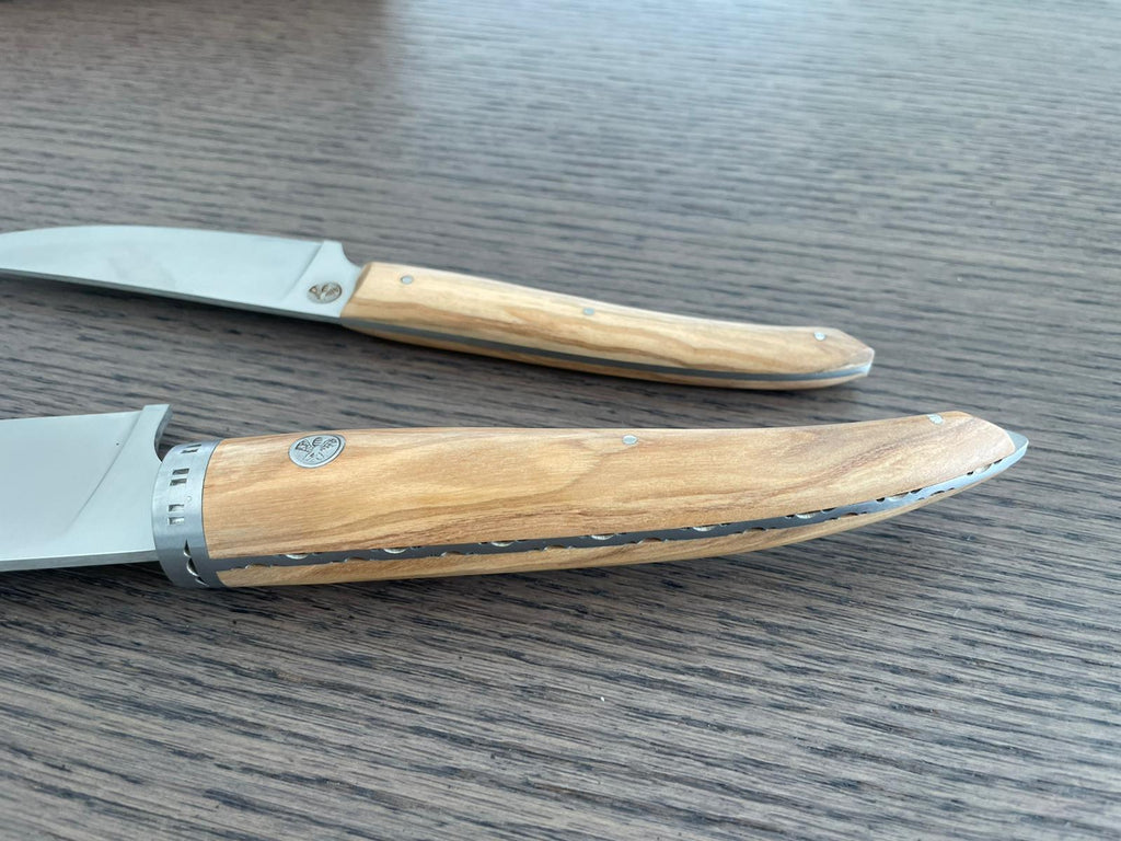 Laguiole en Aubrac Handcrafted 2-Piece Kitchen Knife Set with Olivewood Handles - LaguioleEnAubracShop