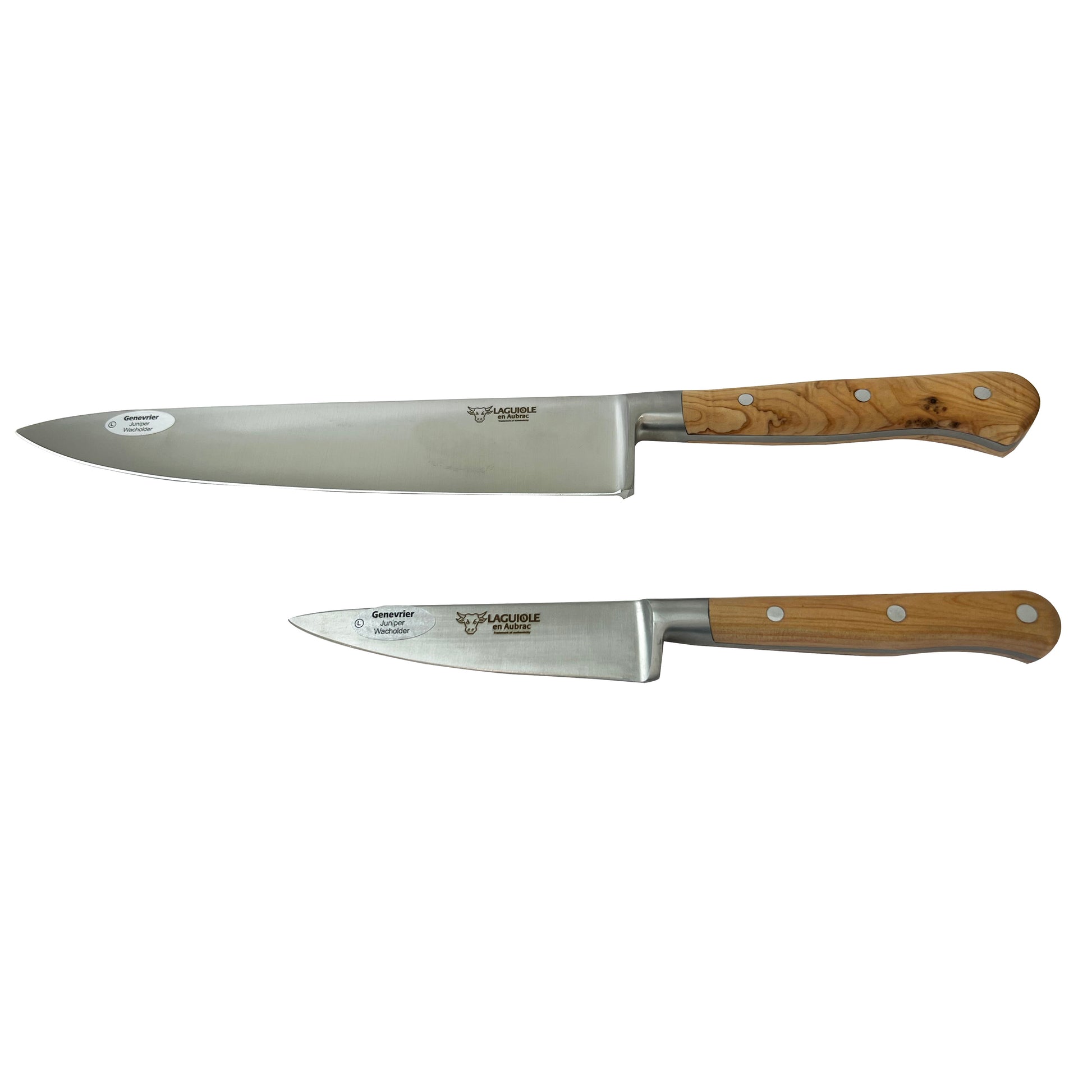 Laguiole en Aubrac Professional Stainless Fully Forged Steel Starter 2-Piece Premium Kitchen Knife Set With Juniper Handles - LaguioleEnAubracShop