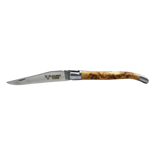 Laguiole en Aubrac Handcrafted Plated Multipurpose Knife, Juniper Handle, 3.5 inches - LaguioleEnAubracShop