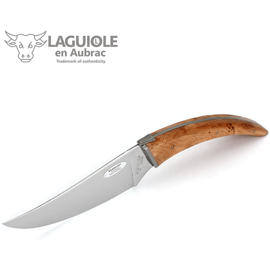 Laguiole en Aubrac Handmade Cheese Knife 'Le Buron' with Juniper Wood Handle - LaguioleEnAubracShop