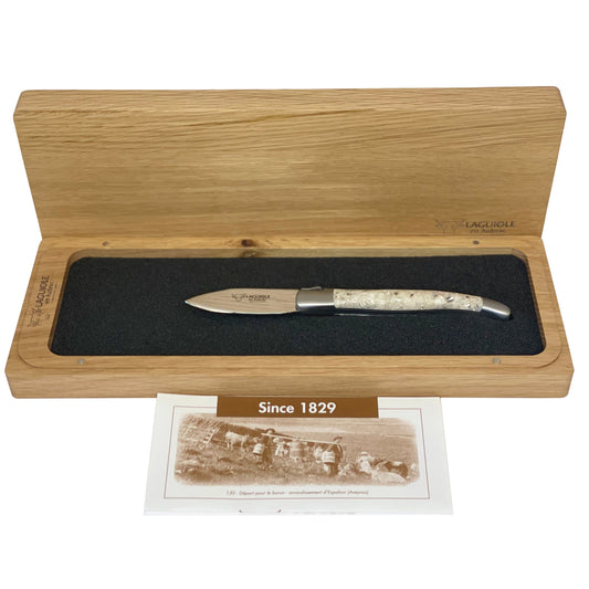Laguiole en Aubrac Handcrafted Oyster Knife with Shell Resin Handle, 2.5-Inches - LaguioleEnAubracShop