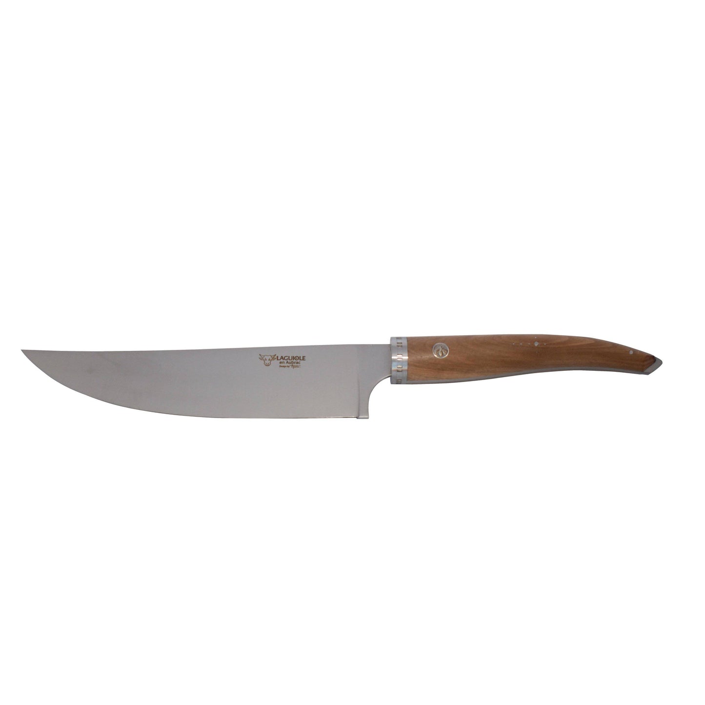 Laguiole en Aubrac Handcrafted Cuisine Gourmet Chef's Knife with Walnut Wood Handle, 7-in - LaguioleEnAubracShop