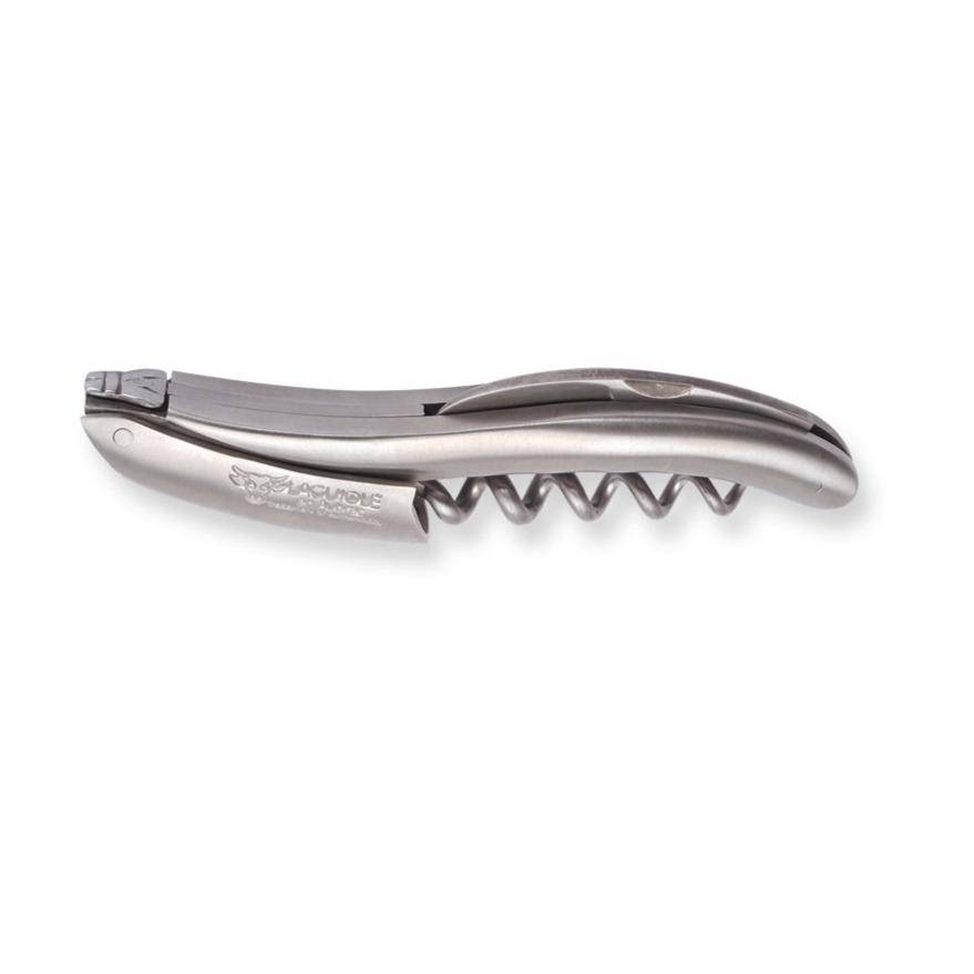 Laguiole en Aubrac Sommelier Waiter's Corkscrew with Brushed Stainless Steel Handle - LaguioleEnAubracShop